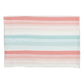 zomerstrepen in koraal en turkooizen kussensloop (Voorkant)