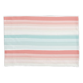 zomerstrepen in koraal en turkooizen kussensloop