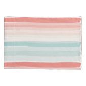 zomerstrepen in koraal en turkooizen kussensloop (Achterkant)