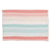 zomerstrepen in koraal en turkooizen kussensloop (Voorkant)