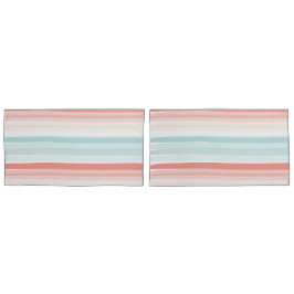 zomerstrepen in koraal en turkooizen kussensloop