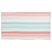 zomerstrepen in koraal en turkooizen kussensloop (Voorkant-Links)