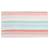 zomerstrepen in koraal en turkooizen kussensloop (Voorkant-Rechts)