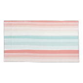 zomerstrepen in koraal en turkooizen kussensloop (Achterkant-Links)