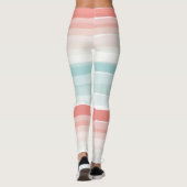 zomerstrepen in koraal en turkooizen leggings (Achterkant)
