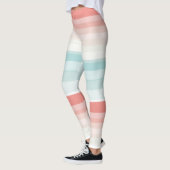 zomerstrepen in koraal en turkooizen leggings (Links)