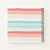 zomerstrepen in koraal en turkooizen notitieboek (Achterkant)