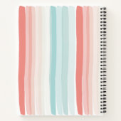 zomerstrepen in koraal en turkooizen notitieboek (Achterkant)