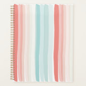 zomerstrepen in koraal en turkooizen planner (Voorkant)