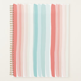 zomerstrepen in koraal en turkooizen planner