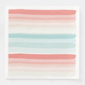 zomerstrepen in koraal en turkooizen servet (Voorkant)