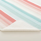 zomerstrepen in koraal en turkooizen sherpa deken (3/4)