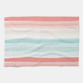zomerstrepen in koraal en turkooizen theedoek (Horizontaal)