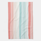 zomerstrepen in koraal en turkooizen theedoek (Verticaal)