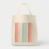 zomerstrepen in koraal en turkooizen tote bag (Voorkant)