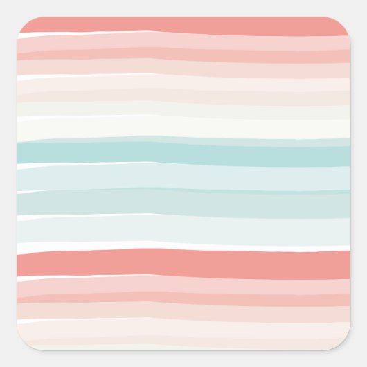Zomerstrepen in koraal en turquoise stickers (Voorkant)