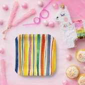 zomerstrepen papieren bordje (Feest)