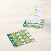 Zomerstrepen retro onderzetters bloemenlicht groen (Insitu)