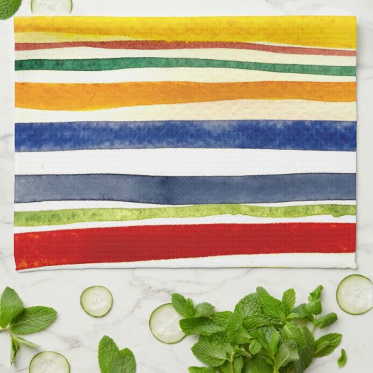 zomerstrepen theedoek (Gevouwen)