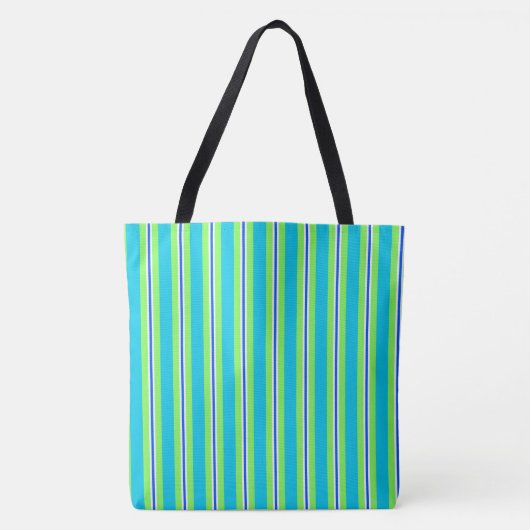zomerstrepen - turquoise en kalkgroen tote bag (Voorkant)