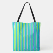 zomerstrepen - turquoise en kalkgroen tote bag (Achterkant)