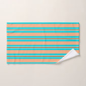 ZomerStripes, Aqua, Coral Oranje en Brown Bad Handdoek (Handdoek)