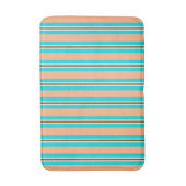 ZomerStripes, Aqua, Coral Oranje en Brown Badmat (Voorkant Verticaal)