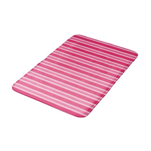 ZomerStripes, Fuchsia en Pastel Pink Badmat (Gekanteld)