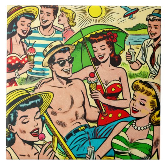 zomerstrips tegeltje (Voorkant)
