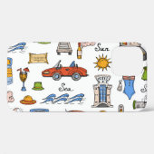  zomersymbolen handgetekend patroon Case-Mate iPhone case (Achterkant (horizontaal))