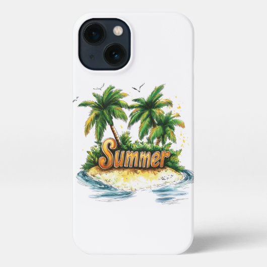 Zomertekst - Tropisch zomereiland iPhone Hoesje (Achterkant)