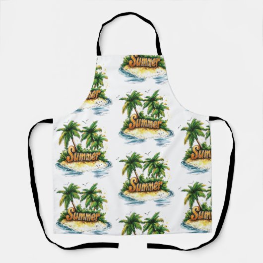 Zomertekst - Tropisch zomereiland Schort (Voorkant)