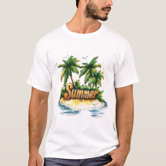 Zomertekst - Tropisch zomereiland T-shirt (Voorkant)