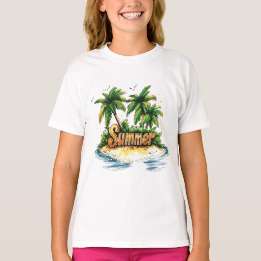Zomertekst - Tropisch zomereiland T-shirt (Voorkant)
