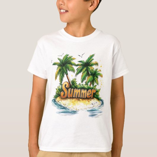 Zomertekst - Tropisch zomereiland T-shirt (Voorkant)