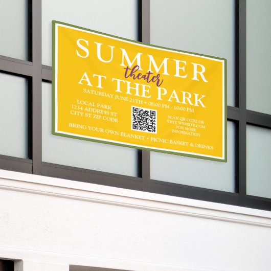 Zomertheater in het park | Outdoor Event Sign Spandoek (Buitenkant Gebouw)