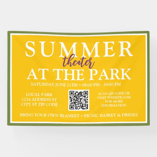 Zomertheater in het park | Outdoor Event Sign Spandoek (Horizontaal)