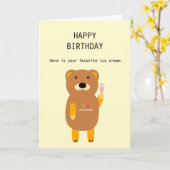 Zomerthema Funny Beer Ice Cream Happy Birthday Kaart (Gele Bloem)