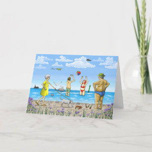 Zomertijd aan de strand Verjaardagskaart Bedankkaart