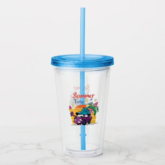 zomertijd acryl drinkbeker (Voorkant)