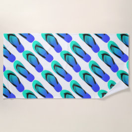 Zomertijd Blauwe Teenslippers Strandlaken