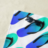 Zomertijd Blauwe Teenslippers Strandlaken (In situ)