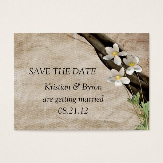 Zomertijd Bruiloft Save The Date Visitekaartje (Voorkant)