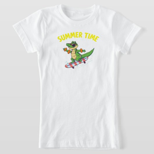 ZOMERTIJD Cool Crocodile Cartoon T-shirt (Laagn)