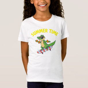 ZOMERTIJD Cool Crocodile Cartoon T-shirt