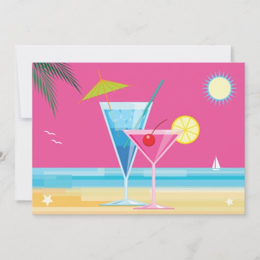 Zomertijd Couple's Douche Uitnodiging (Voorkant)