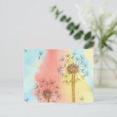 Zomertijd Dandelion Fluffs Briefkaart (Staand voorkant)
