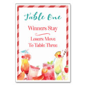 Zomertijd Drink tafel Kaart One Bunco (Achterkant)