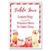 Zomertijd Drinken Tafel Kaart Vier Bunco (Achterkant)