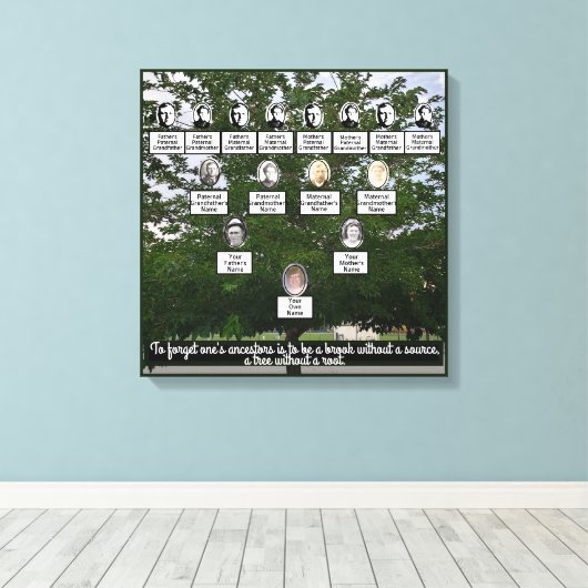 Zomertijd Family Tree Four Generations Canvas Art (Insitu (Houten vloer))